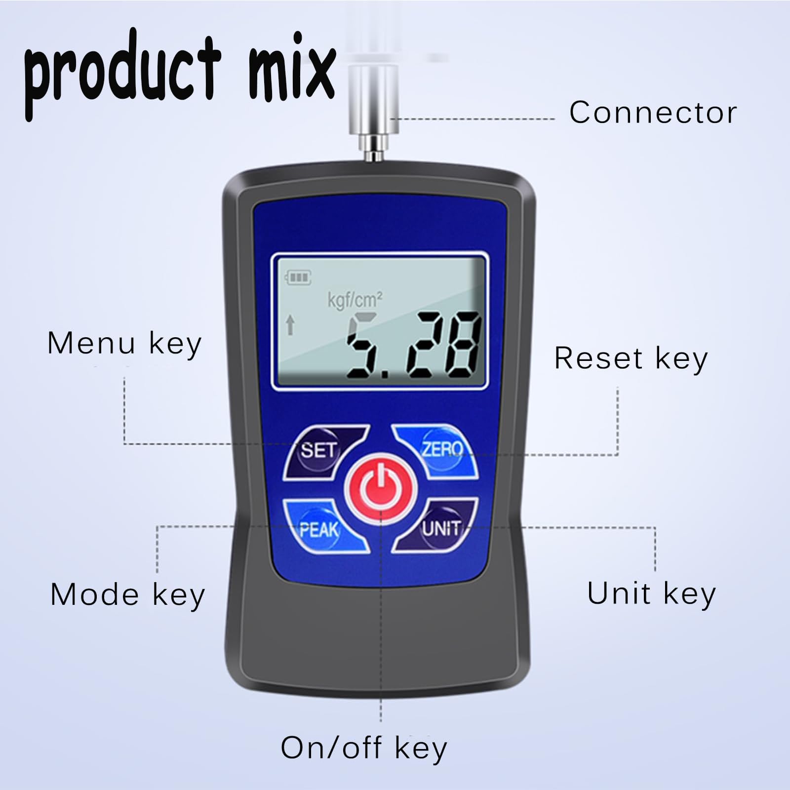 Fruit Penetrometer Digital - Mini-Durometer mit 3 Messmodi, 0,01 kg/cm² Lasteinteilung zur Bestimmung des Fruchtreifegrades