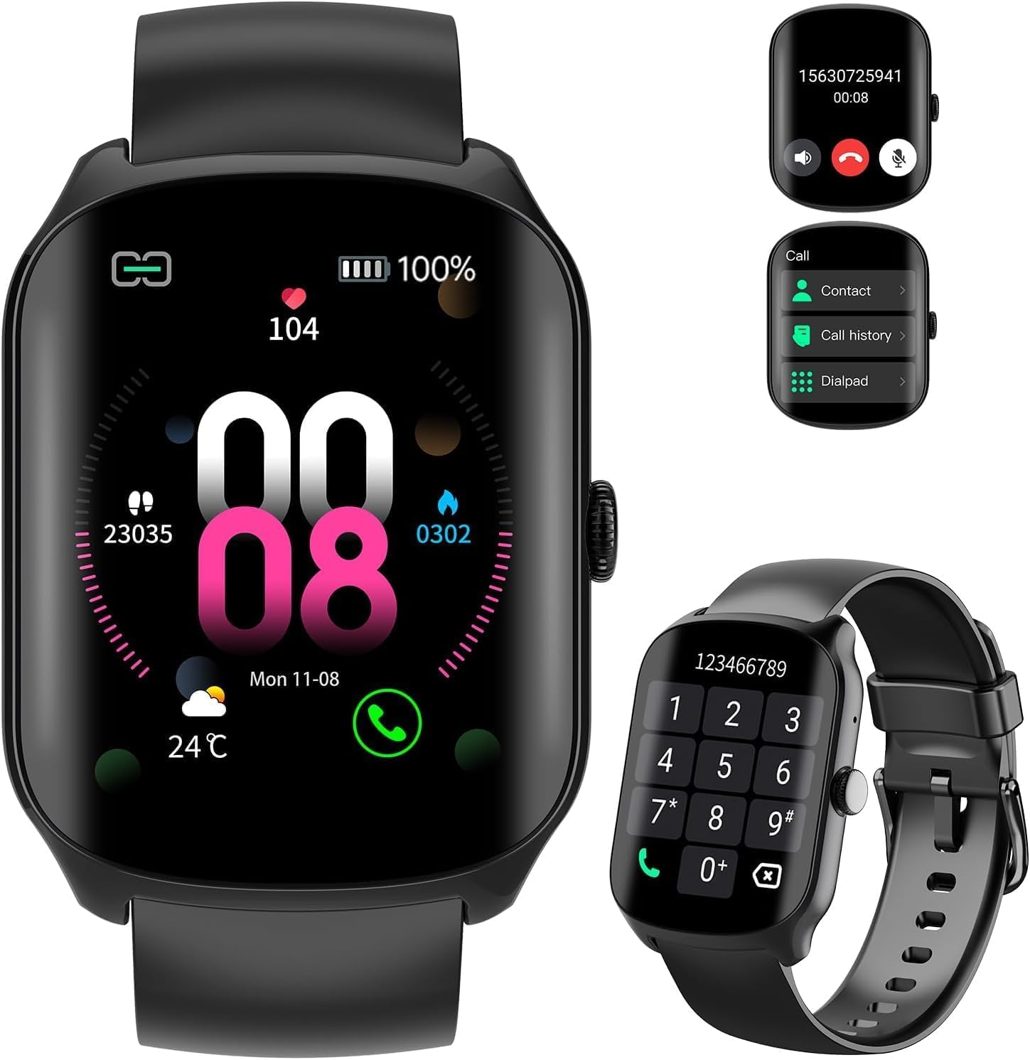 Smart Watch for Men Women 1 95 HD Curved Screen Smartwatch Heart Rate Sleep Monitor Fitness Watches 110