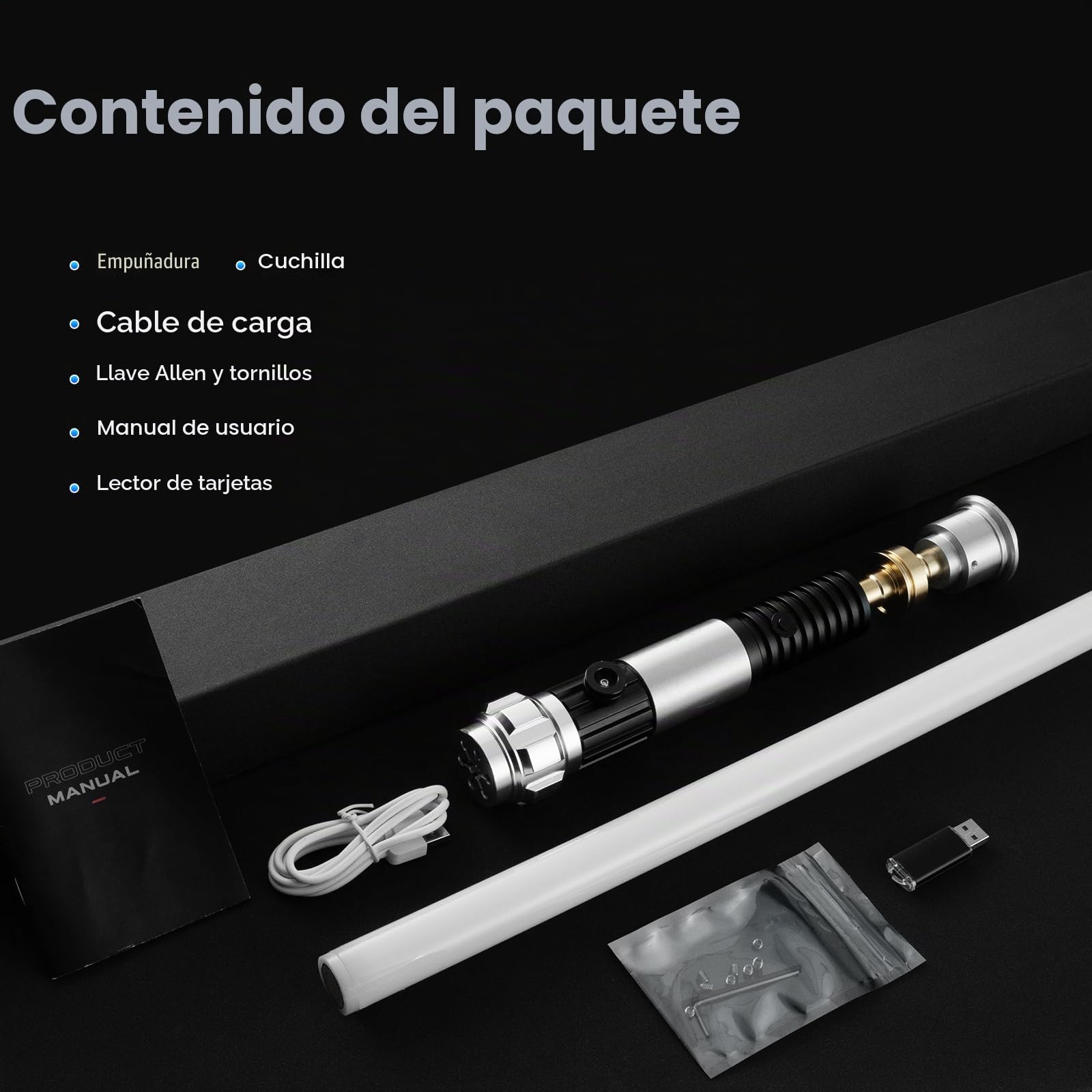 AthlChamp Sablede píxeles Mejorado con Control por aplicación para Adultos, empuñadura de Metal Pesado y Hoja Gruesa, 34 Efectos de Sonido y Cambio de Color Infinito (Pixel-164)
