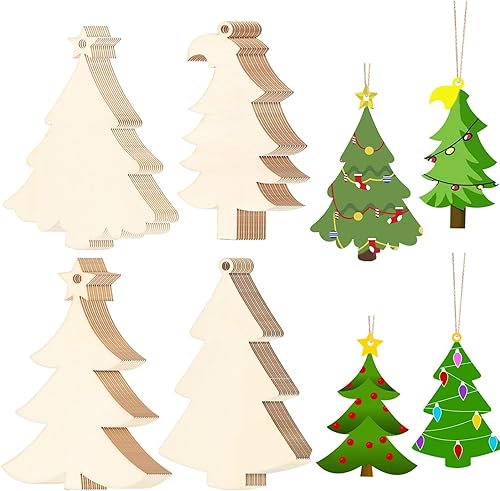 Miniatura 94 de Paquete de 50 rebanadas de madera pintables en blanco para colgar en forma de corazón natural para niños, manualidades, manualidades H-50 corazones