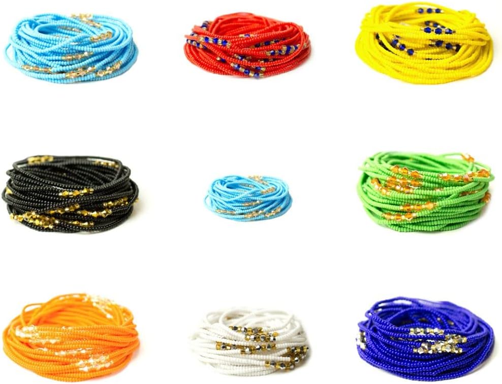 Preciosa Waist Beads WHOLESALE, Czech Beads, Waist Beads, Waist Beads- Solid Colors 40"- 50" (Tie On)