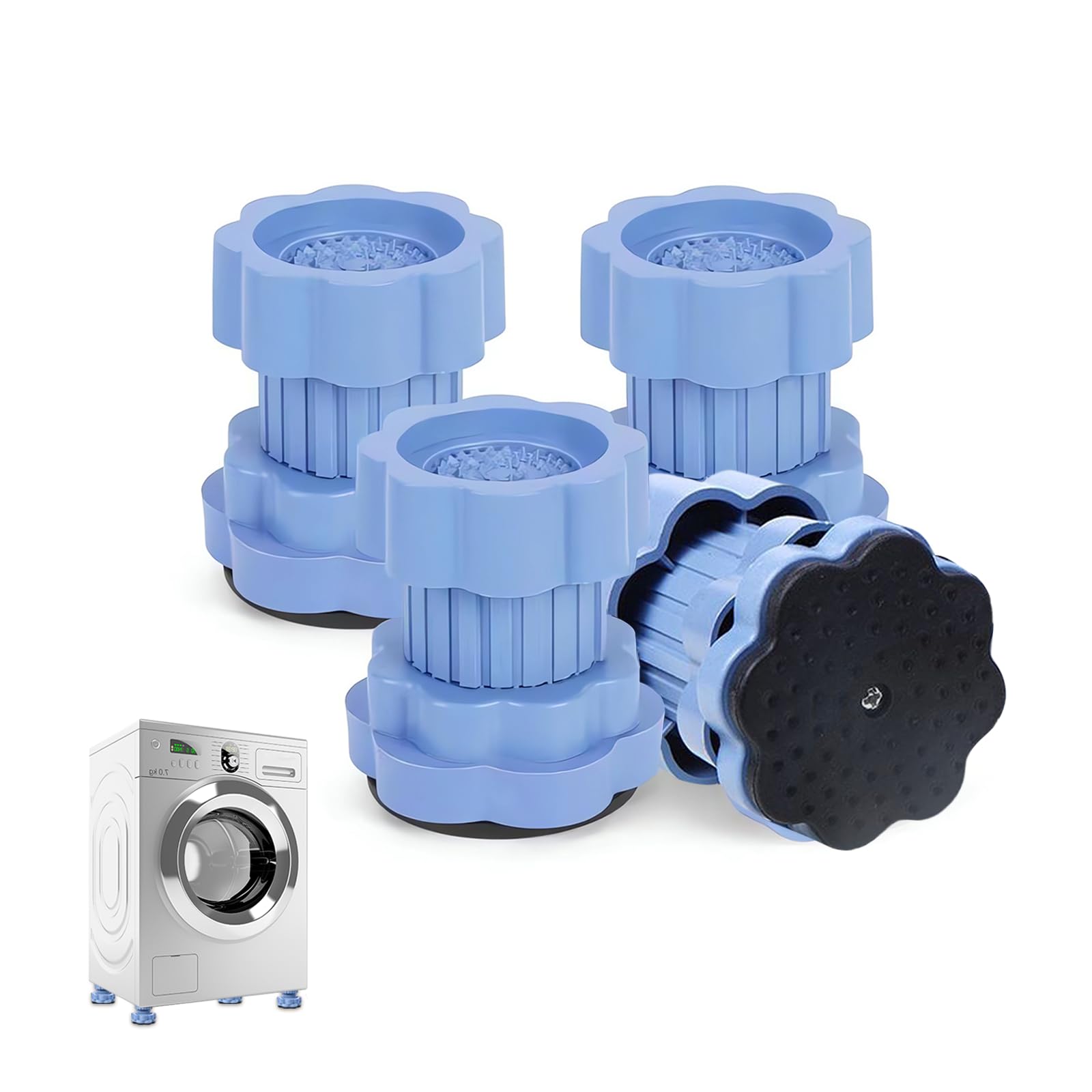 Wshxjzyay 4 Pack Universal Heightening Pad for Washing Machine Base, Universal Heightening Pad, Washing Machine and Refrigerator Shock-Absorbing and