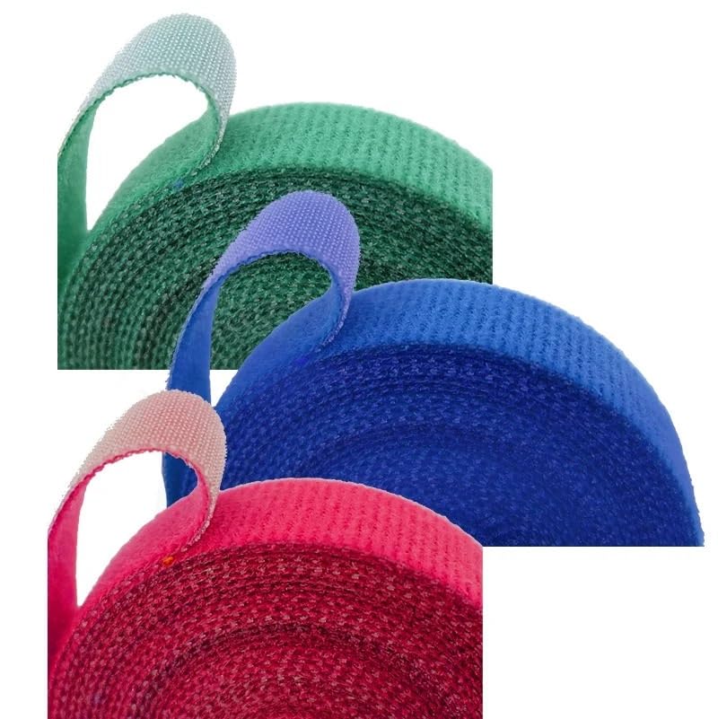 2/10M opaski kablowe wielokrotnego użytku pętla pakiet samoprzylepny zapięcie akcesoria DIY nylonowy pasek organizer klips uchwyt na przewody (żółty, 2 metry - 10 mm) (niebieski 5M (1 rolka))