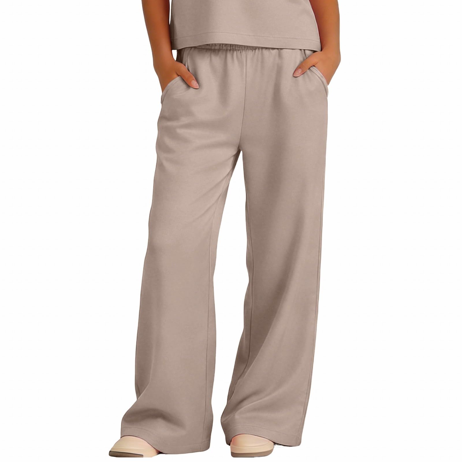 Mädchen Bekleidungssets Sommer Outfit 2-Teilig T-Shirt Und Weites Bein Hose Set Girls Mode Freizeitanzug Zweiteiler Kinderkleidung Einfarbig Outdoor Mädchenbekleidung Kinder