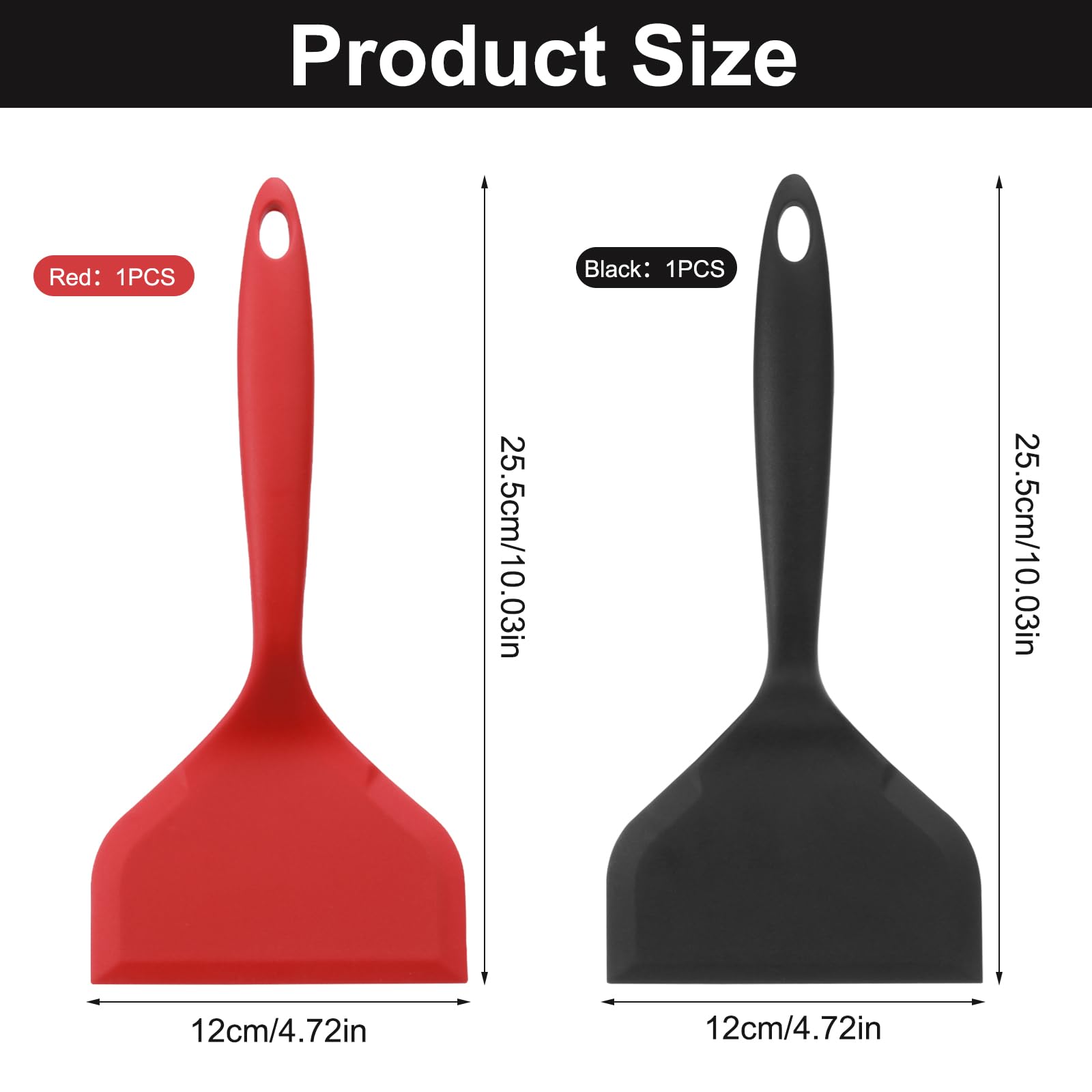 Set 2 Spatole In Silicone Professionali – Mini, Antiaderenti, Resistenti Al Calore, Per Cucina (Nero/Grigio)