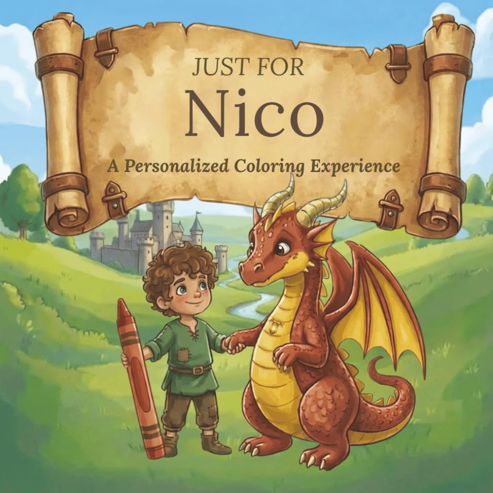 Just for Nico: A Personalized Coloring Experience: 50 total coloring pages | 28 coloring pages featuring Nico's name | 22 coloring pages themed for boys (Personalized Coloring Book Series)