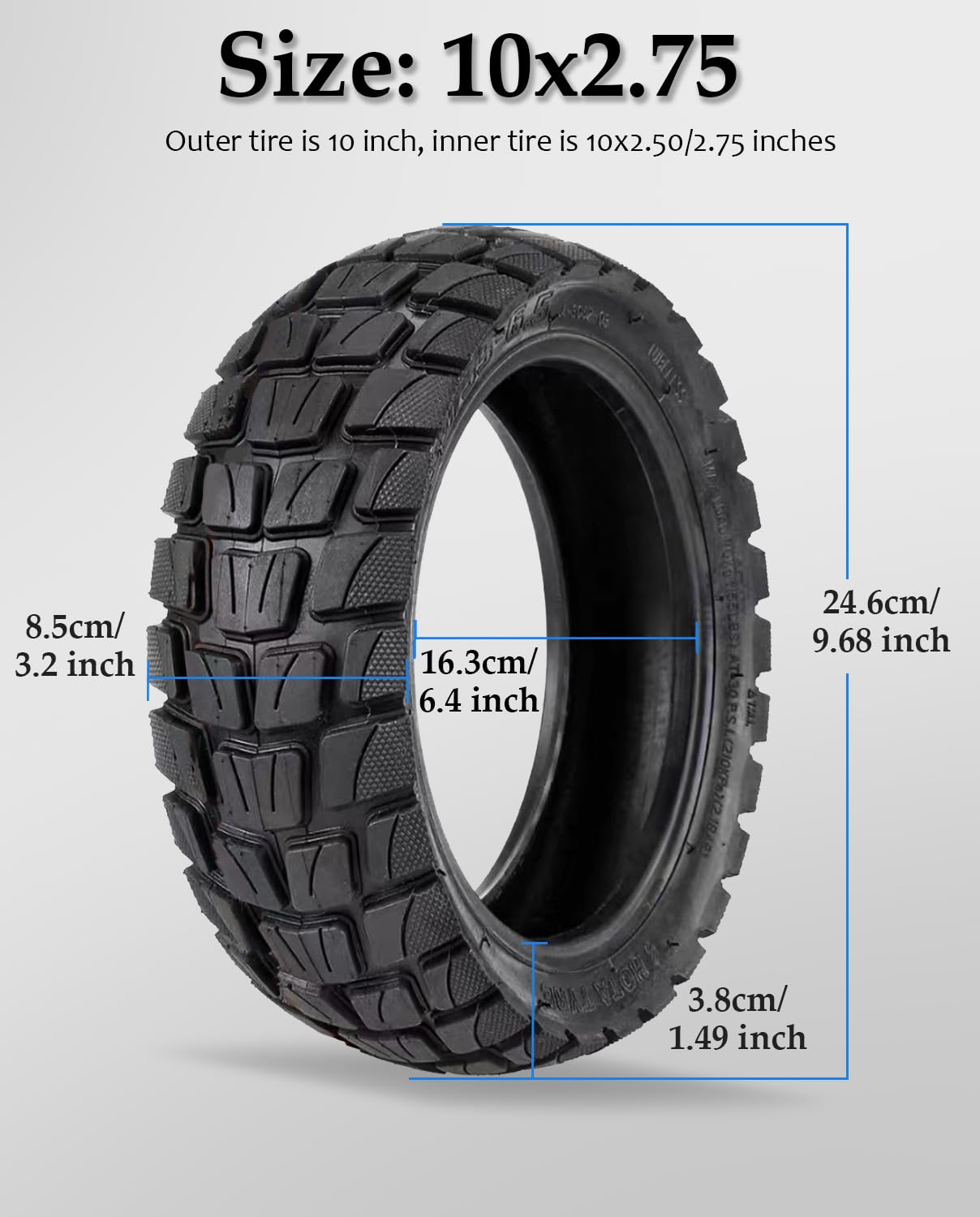 10x2.75-6.5 Pollici Pneumatici Interni ed Esterni Per Kugookirin G3, Speedway V2, Dualtron 3 e Altri Pneumatici Scooter, Universale con 10x2.70-6.5, 255x70, 70/65-6.5 Pneumatici originali