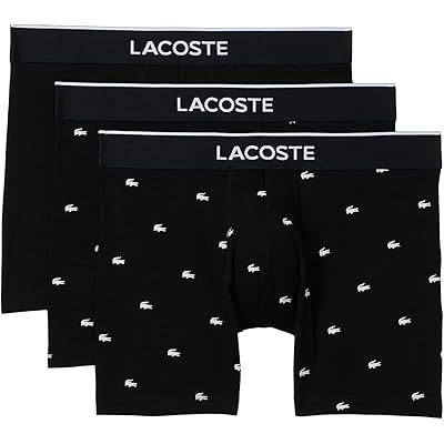 Lacoste 3-Pack Cotton Boxer Briefs black