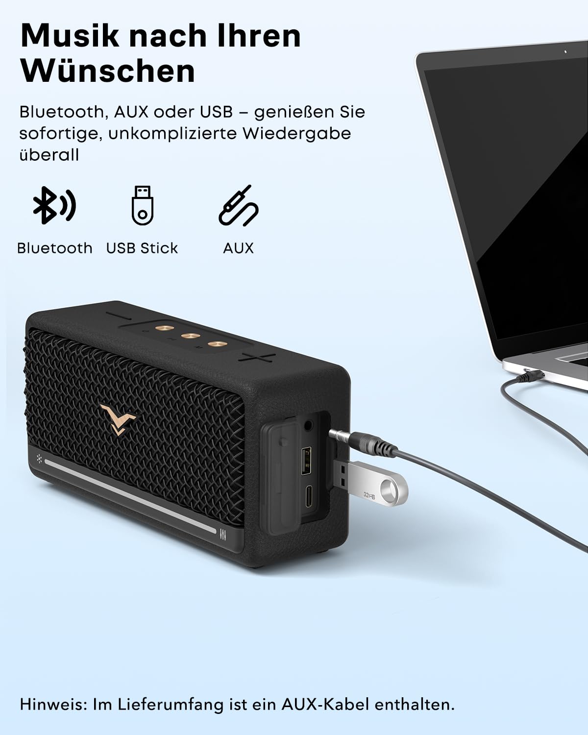 Bluetooth Lautsprecher 40W Max, IP67 Wasserdicht, AUX/USB-Verbindung, 12h | Satter Sound, TWS Paarung, Stabile Bluetooth, Tragbare Bluetooth Box für Outdoor/Party/Camping