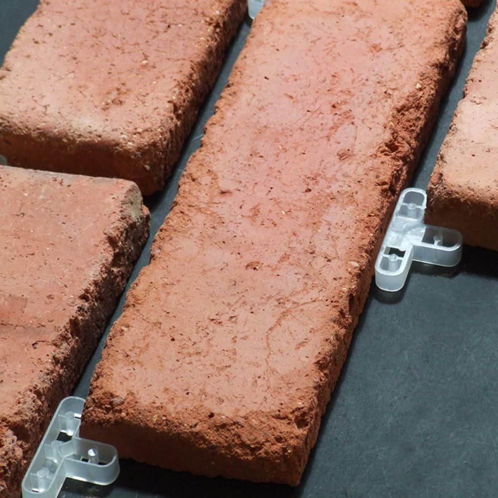 300 pezzi di distanziatori per piastrelle, 10 mm a forma di T per pavimenti, lastre di mattoni distanziatori muro di pietra per muro, giardino, mattoni rossi