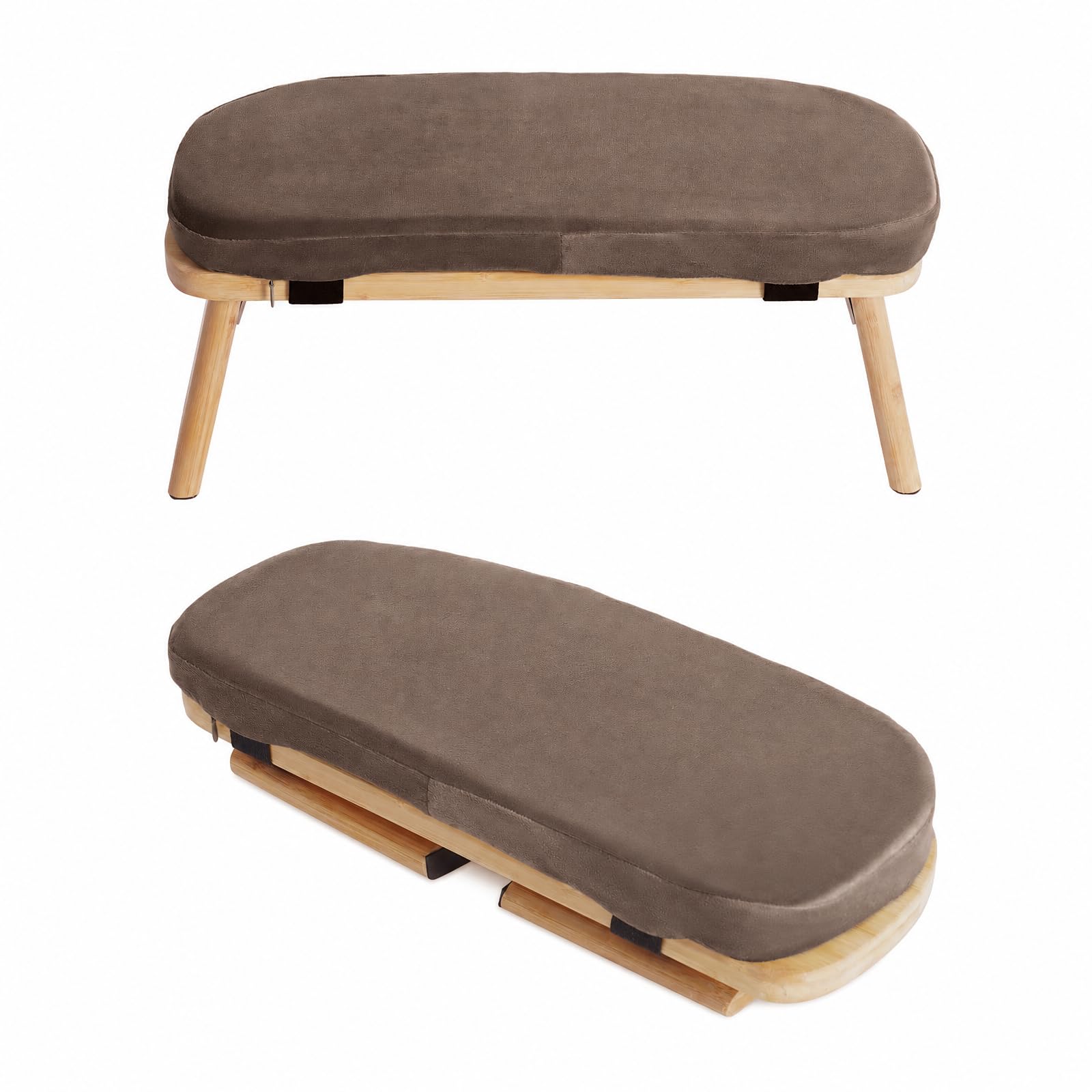 Banco de meditación plegable ergonómico de bambú