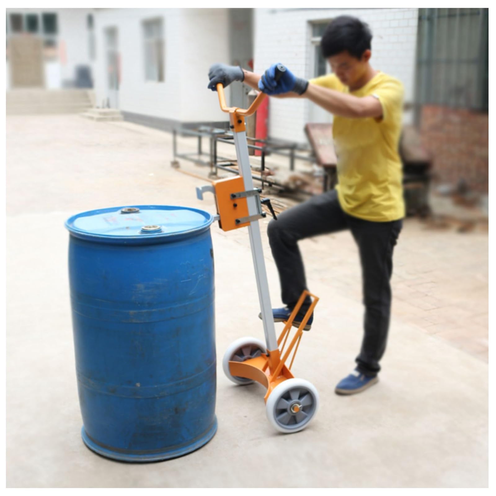 Drum Handling Cart 55Gallon / 200 L Oil Barrel Dolly, 1000Lbs Capacity Oil Bucket Hand Truck with Wheels, Adjustable Up and Down Clamp