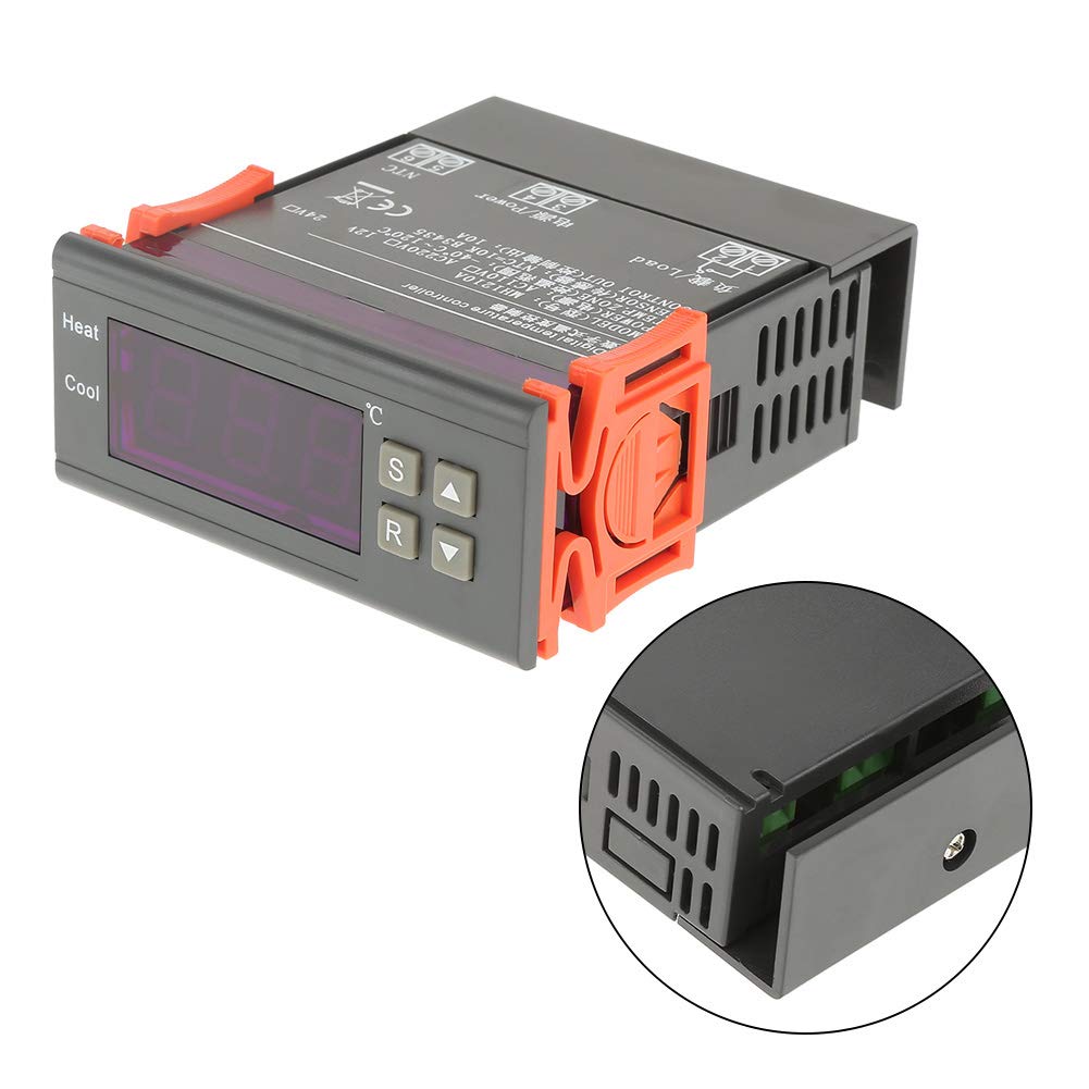 Hyuduo MH1210A Contrôleur de Température du Thermostat Numérique avec Sonde de Capteur 40-120 ℃ Fonction de Démarrage de Différence de Retour Réglable à Large Plage pour le Contrôle de (DC12V)
