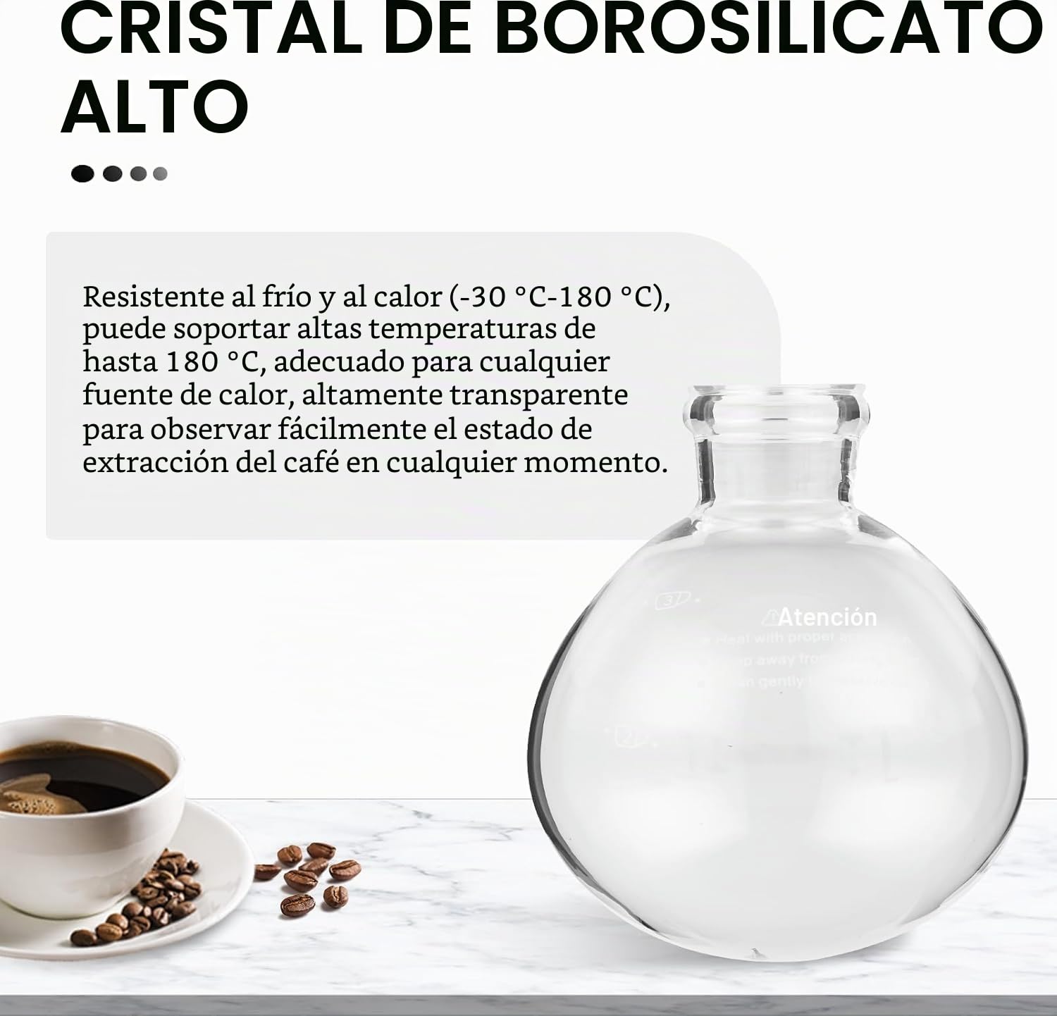 YUCHENGTECH Cafetera de Sifón,vidrio，5 tazas (600 ml)