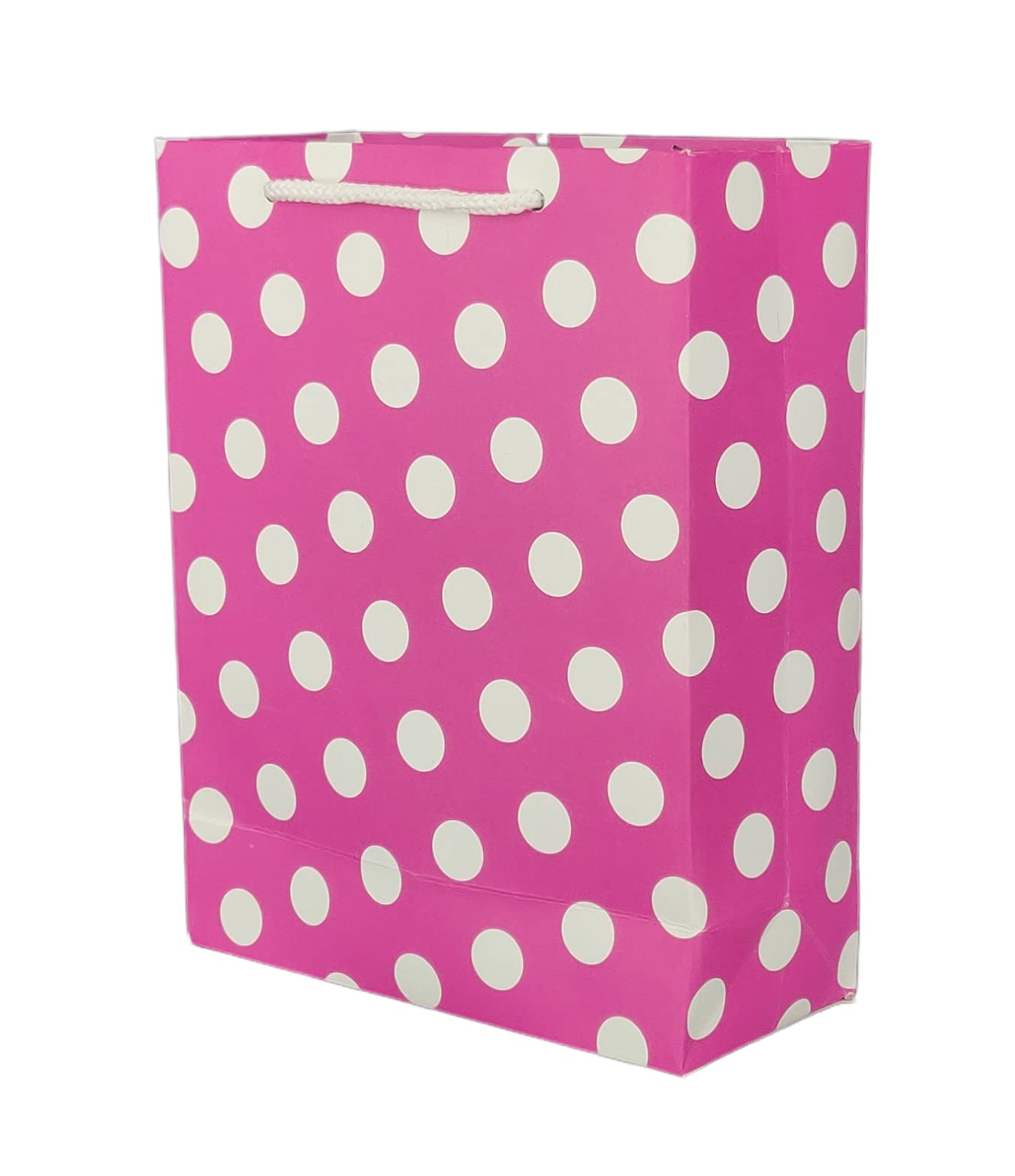 Arrow Paper Products Pink Dotted Design Paper Gift Bags for Return Gifts | Weddings | Birthday | Holiday Gifting & Prese