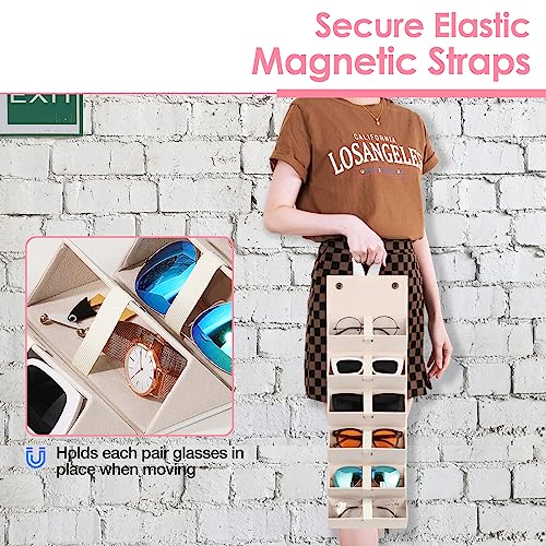 Image of MoKo Sunglasses Organizer, Travel Glasses Case Storage Portable Sunglasses Storage Case for Women Men
