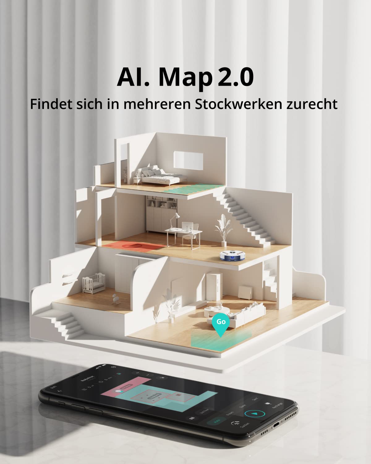 eufy Saugroboter mit Wischfunktion, RoboVac X8 Hybrid, 2X 2000Pa Saugleistung, iPath Lasernavigation, 2-in-1 Sauger & Wischmopp, AI. Map 2.0 Technologie,WLAN-Funktion(weiß)(Generalüberholt)