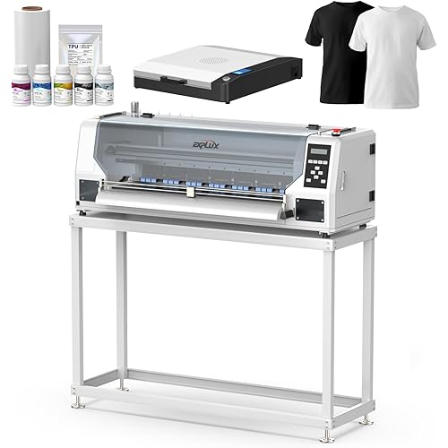 EXPLUX A3+ Plus DTF Printer,with XP600 Dual Printheads, Twice The Print Speed, Maximum 24-inch(A1Size) Print Width with 7-inch LED Touchscreen + Auto Timed Cleaning, Gift Ink 2 Year