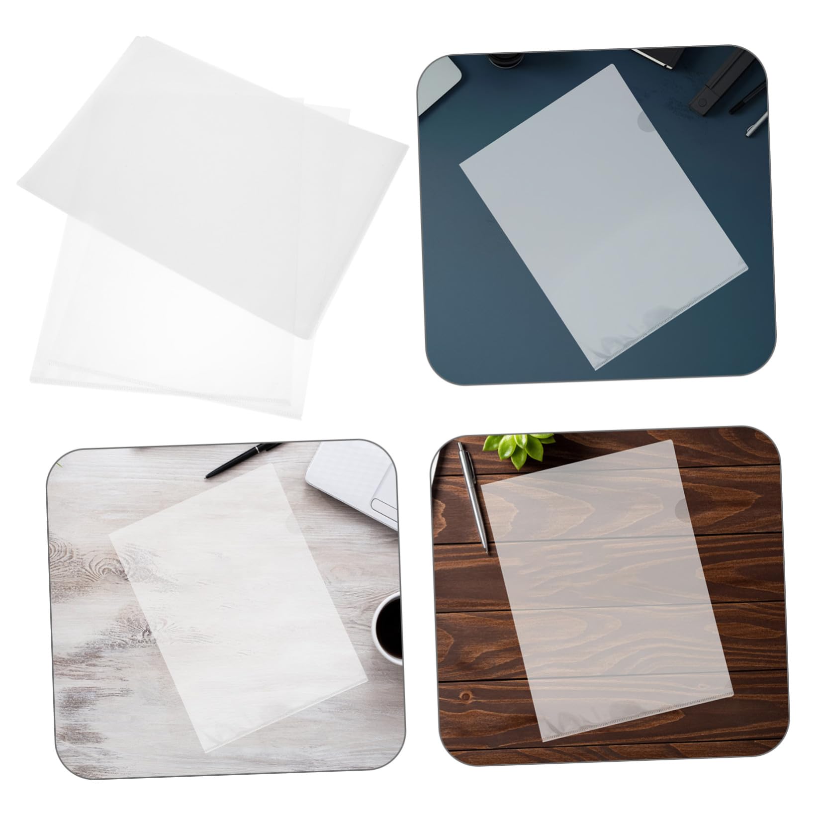 100 pezzi Cartelline Trasparenti in Plastica Resistente Shape Protettive Impermeabili per Documenti Custodie Organizer per Ufficio e Scuola