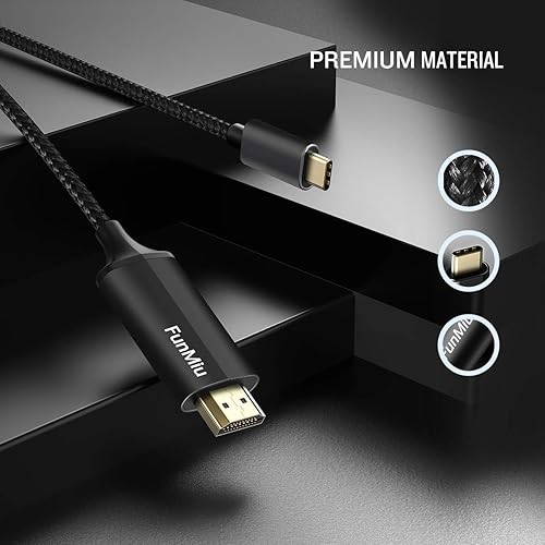 Cable USB C a HDMI, 4K, alta velocidad, cable USB tipo C a HDMI para oficina en casa, compatible con Thunderbolt 34 para MacBook ProAir 2020, iPad
