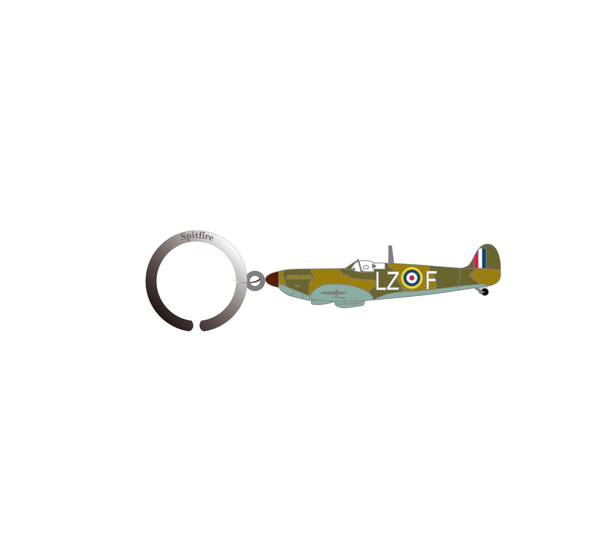 Royal Air Force Multicoloured Raf Vintage Spitfire Keyring