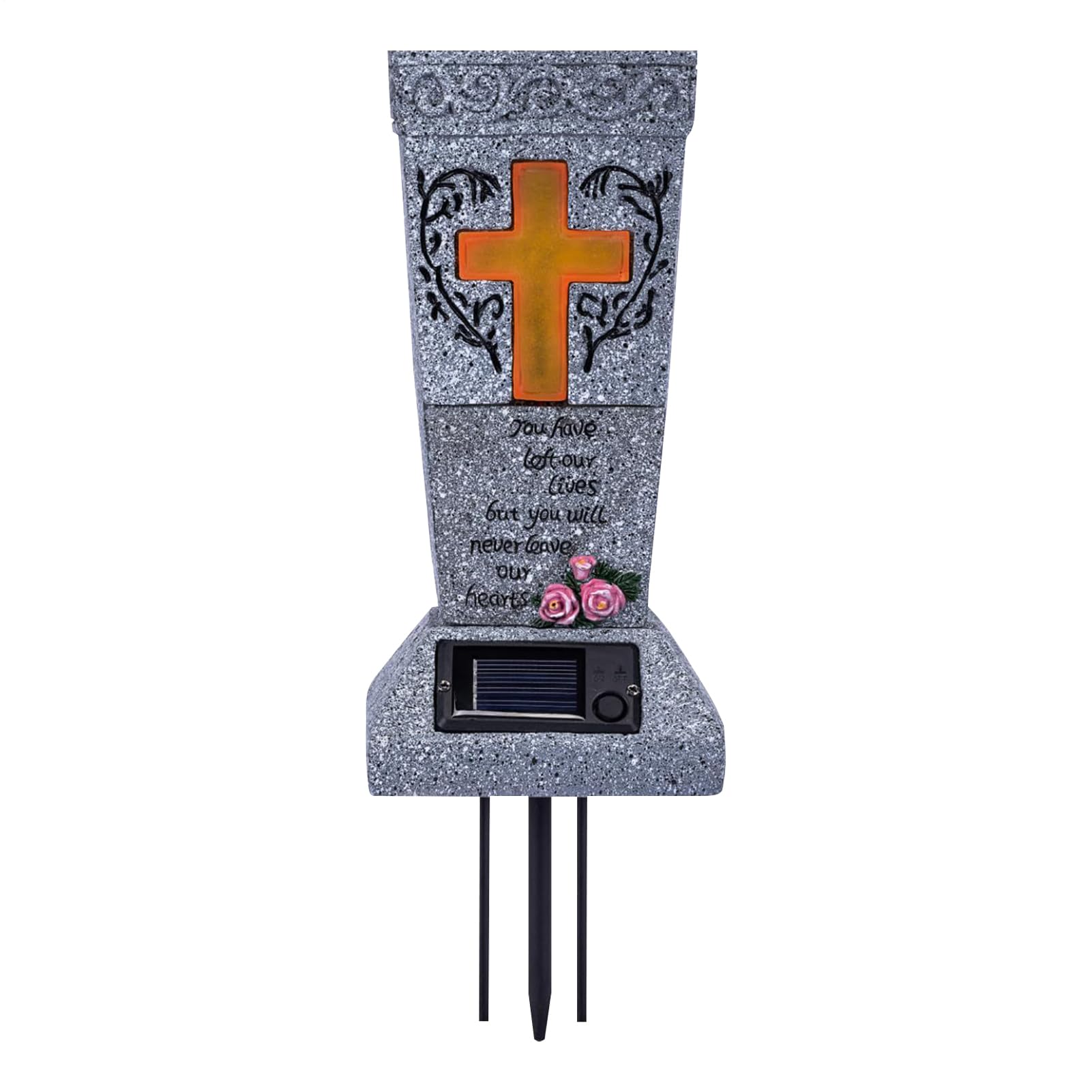 Porte-fleurs de tombe lumineux à énergie solaire pour sépulture durable