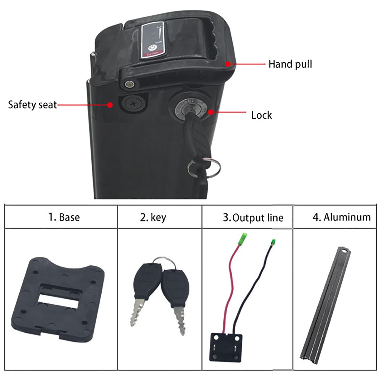 Batteria Per Bici Elettrica 36V 48V 8Ah 10Ah 13Ah 15Ah 18Ah 20Ah Batteria Ricambio Adatta Per Bici Pieghevole Bicicletta Elettrica 36V 10Ah,3
