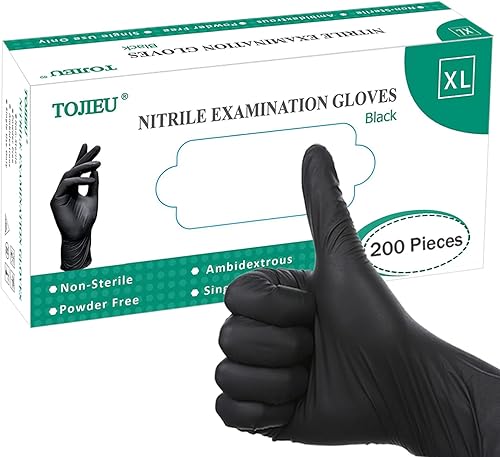TOJIEU Guantes desechables Guantes 100 nitrilo 200 unidades guantes de limpieza y guantes de cocina guantes desechables de examen de salud