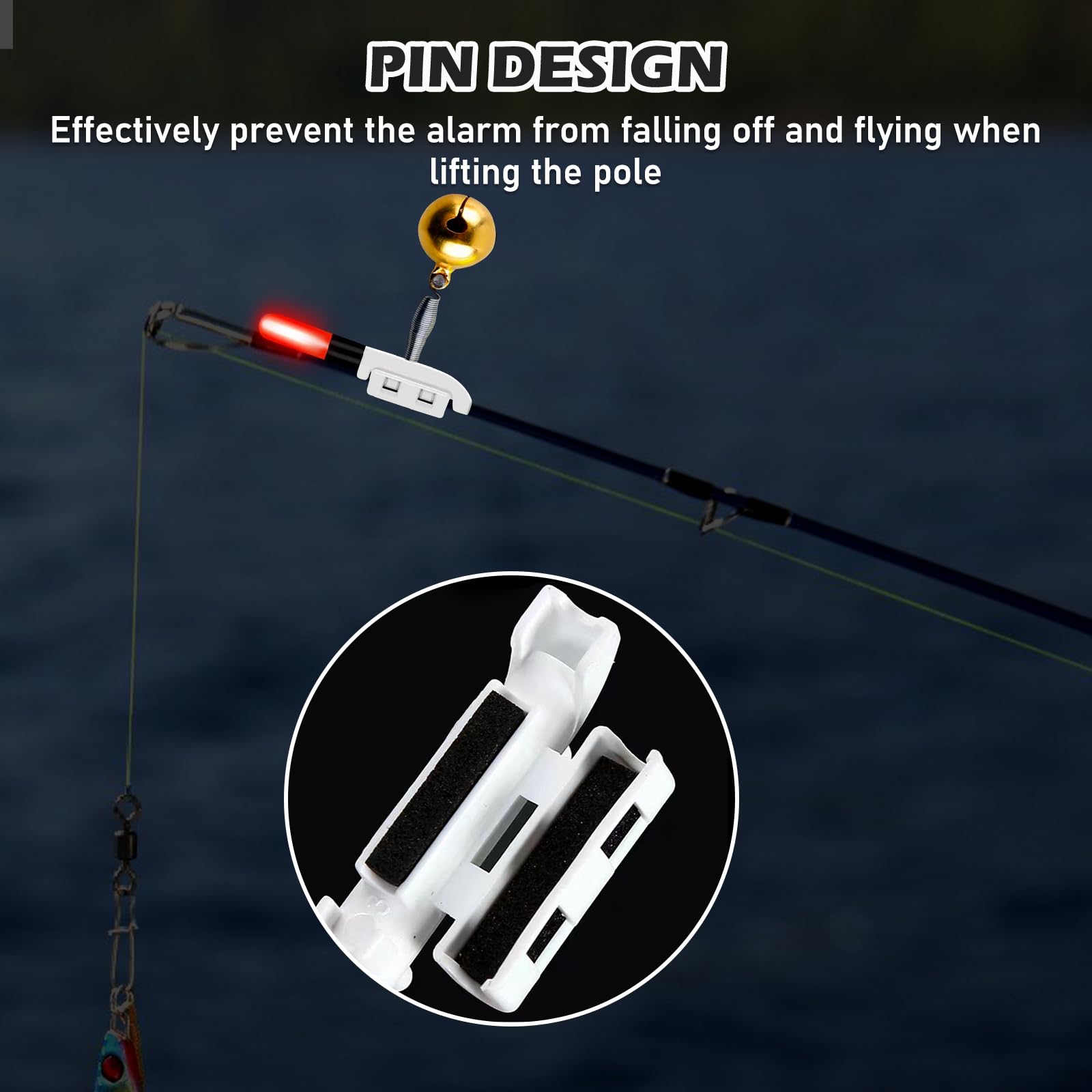 Lot De 10 Cloches Lumineuses Pour Pêche En Mer - Alerte Double Tige, Idéal Pour La Nuit
