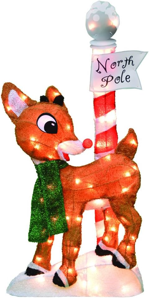 ProductWorks 32-Inch Pre-Lit Rudolph The Red-Nosed Reindeer Christmas Yard Decoration, 70 Lights (70508_L2D) 1 North Pole