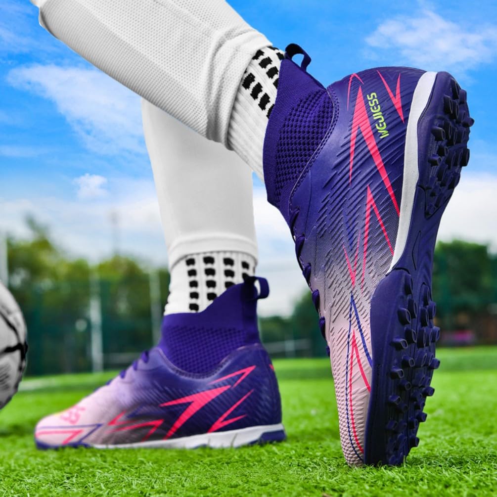 Chaussures de Foot TF, Hommes, Design Chaussette Haute Tricot, Léger Respirant, Couleurs Stylées, Adhérence Supérieure, Entraînement Match Football Indoor/Outdoor