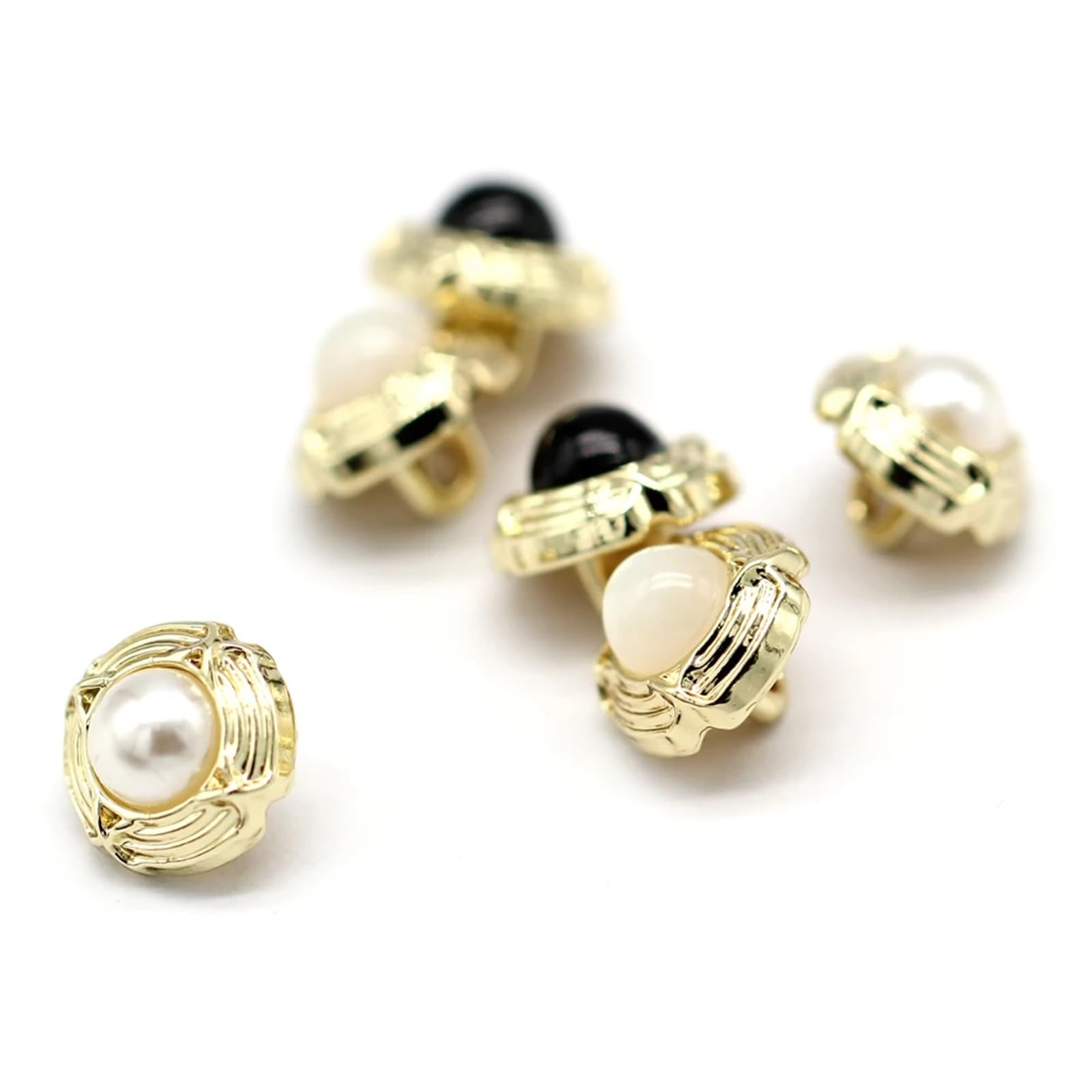 Bottoni vintage in metallo dorato per camicia, 11 mm, per donne, vestiti, camicette, fai da te, 100 pezzi
