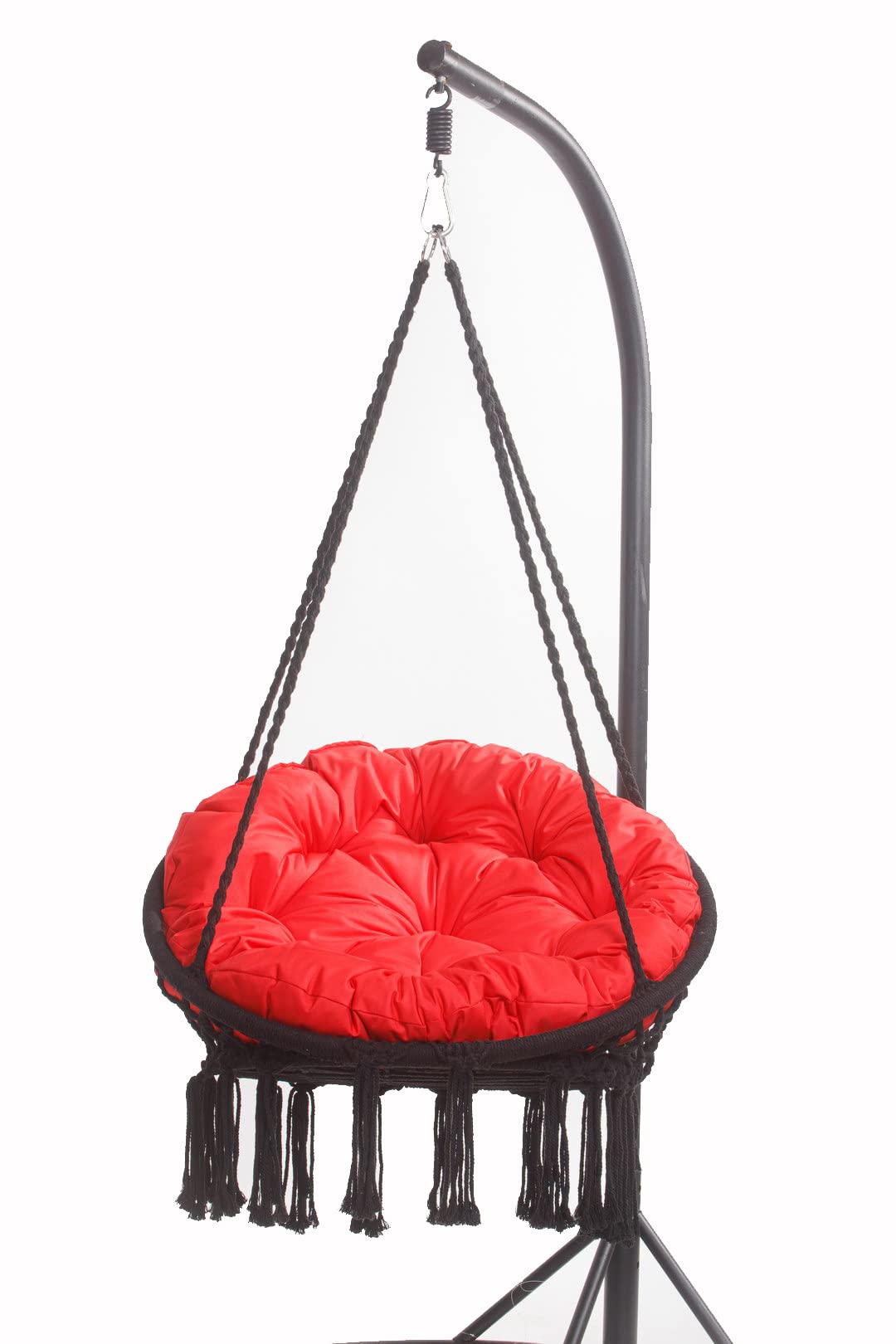 Cuscino per poltrona sospesa per esterni, 90 x 90 cm, cuscino pensile, cuscino rotondo, per interni ed esterni, cestino sospeso con (rosso)