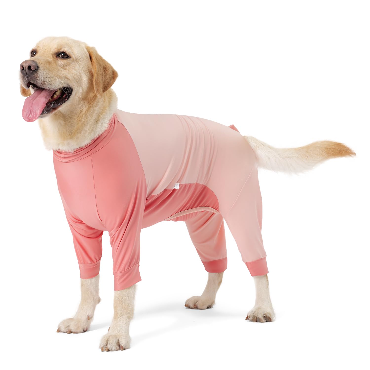 Parderry Dog Recovery Suit for Surgery Dog Onesie for Female and Male E-Collar Alternative Anti Shedding Pajamas Long Sleeve Claming Bodysuit Pink XL