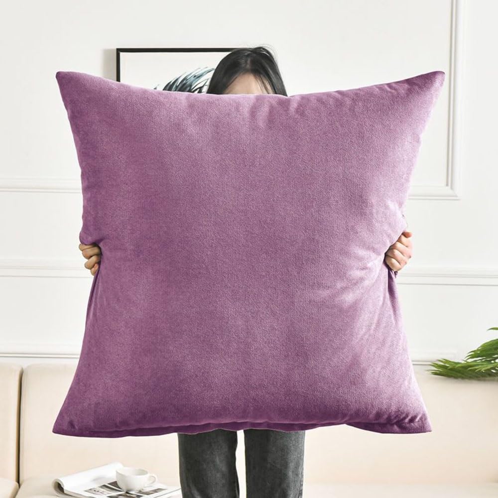 Swj-Swjssb Purple Decorative Pillow Covers Cushion Covers 50X50, 60 X 60,70X70,80X80 Cm Super King Size Square Extra Large Pillow Protectors With Invisible Zipper Pillowcases For Bed Sofa Couch ( Color : Size