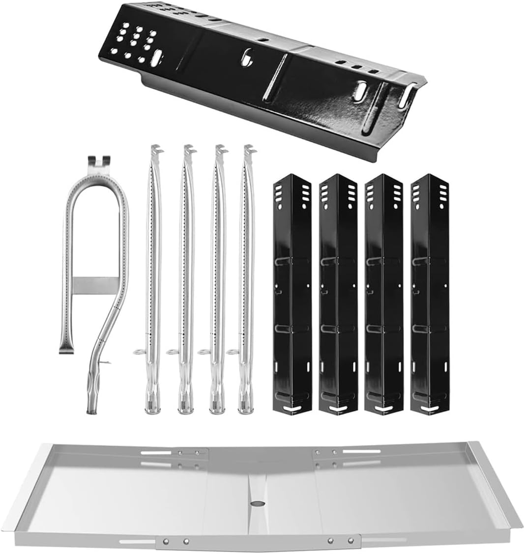 SafBbcue DGH474CRP Heat Plate and Grease Tray for Dyna Glo Grill Replacement Parts 5 Burner DGH474CRP DGH474CRP-D DGH483CRP DGH483CRP-D DGH485CRP DGH485CRP-D