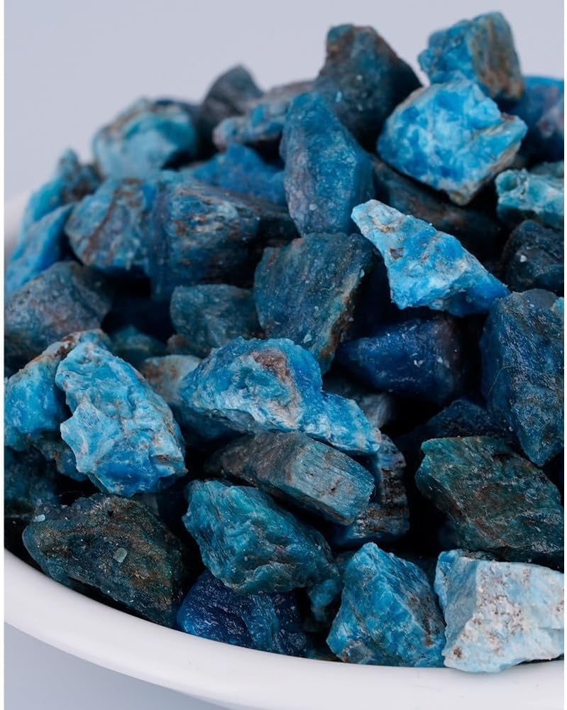 WHZHDMA Bulk Natural Crystal Rough Stone Natural Blue Apatite Ore Crystal Rough Stone Ornaments Ore Specimen Aromatherapy Diffuser Stone Rocks Stones and Crystals