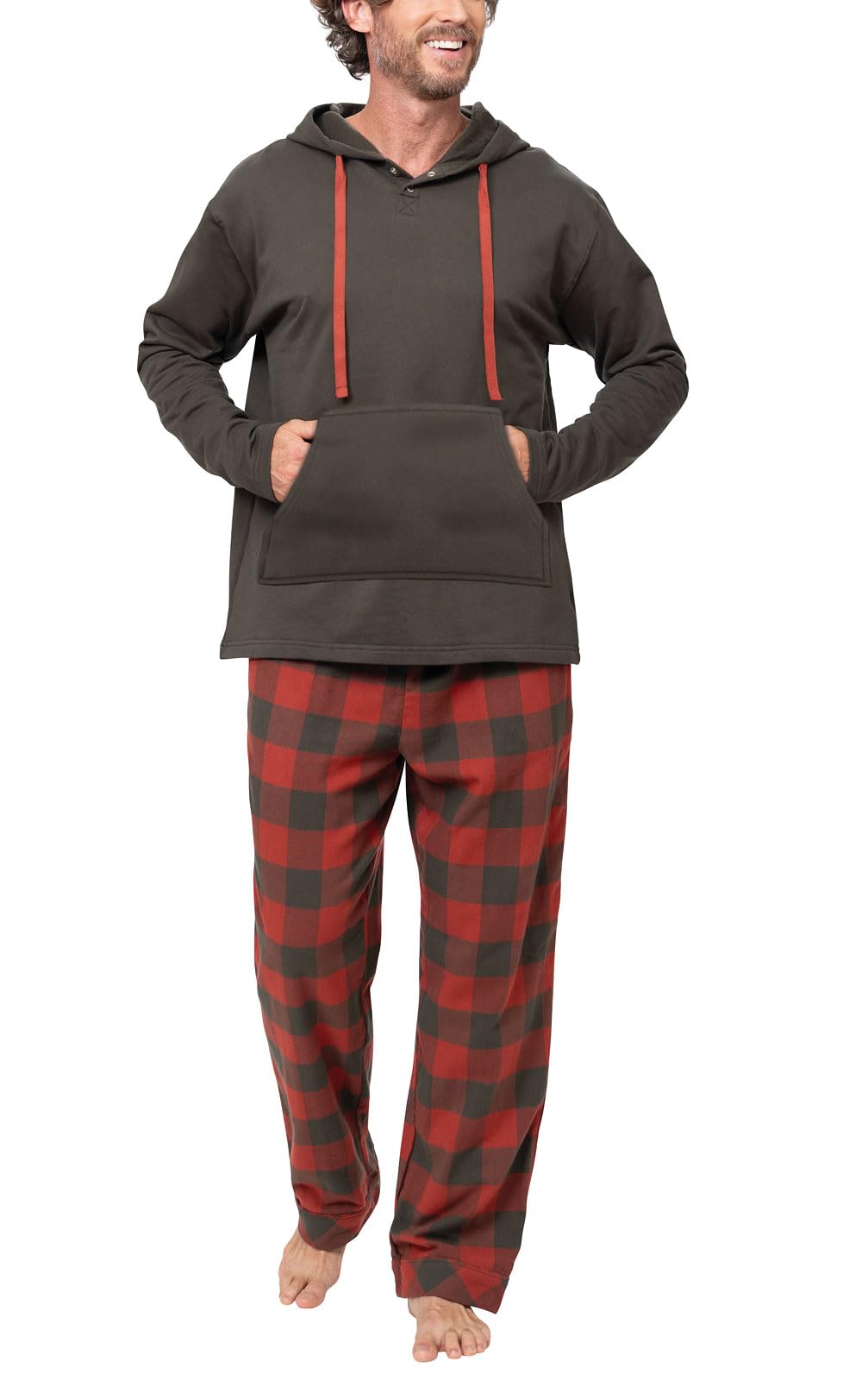 pajamagram Mens Flannel Pajamas Sets - Pajamas for Men, Hoodie Top-picture-24