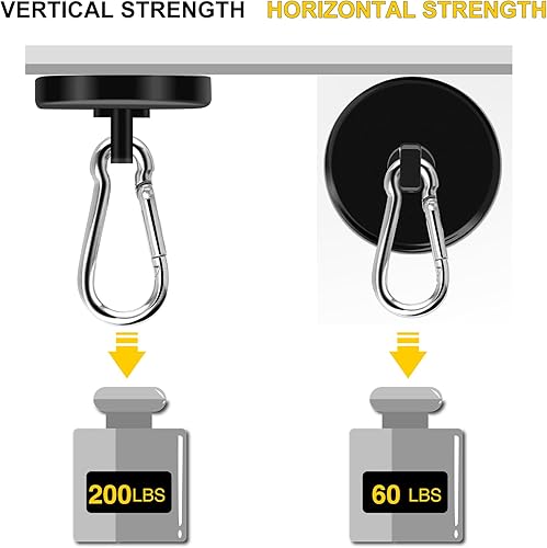 Vista 11 de DIYMAG Ganchos magnéticos negros, 70 libras, gancho magnético de neodimio resistente para colgar en casa, casillero de oficina, lugar de trabajo