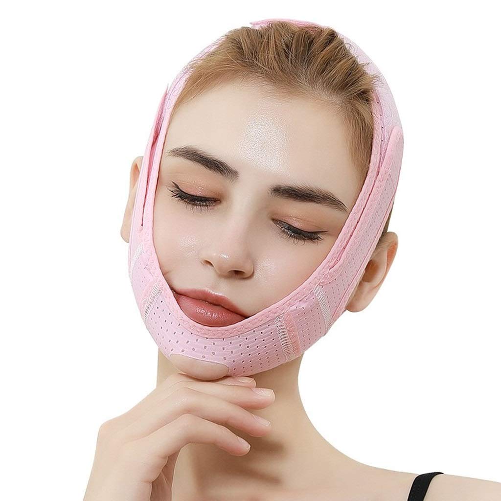 Face-lift Mask Bandage V Face Sleep Bandage Lifting And Tightening Lifting Double Chin Line Postoperative Correction Belt Facial Slimming Strap (Color : White)