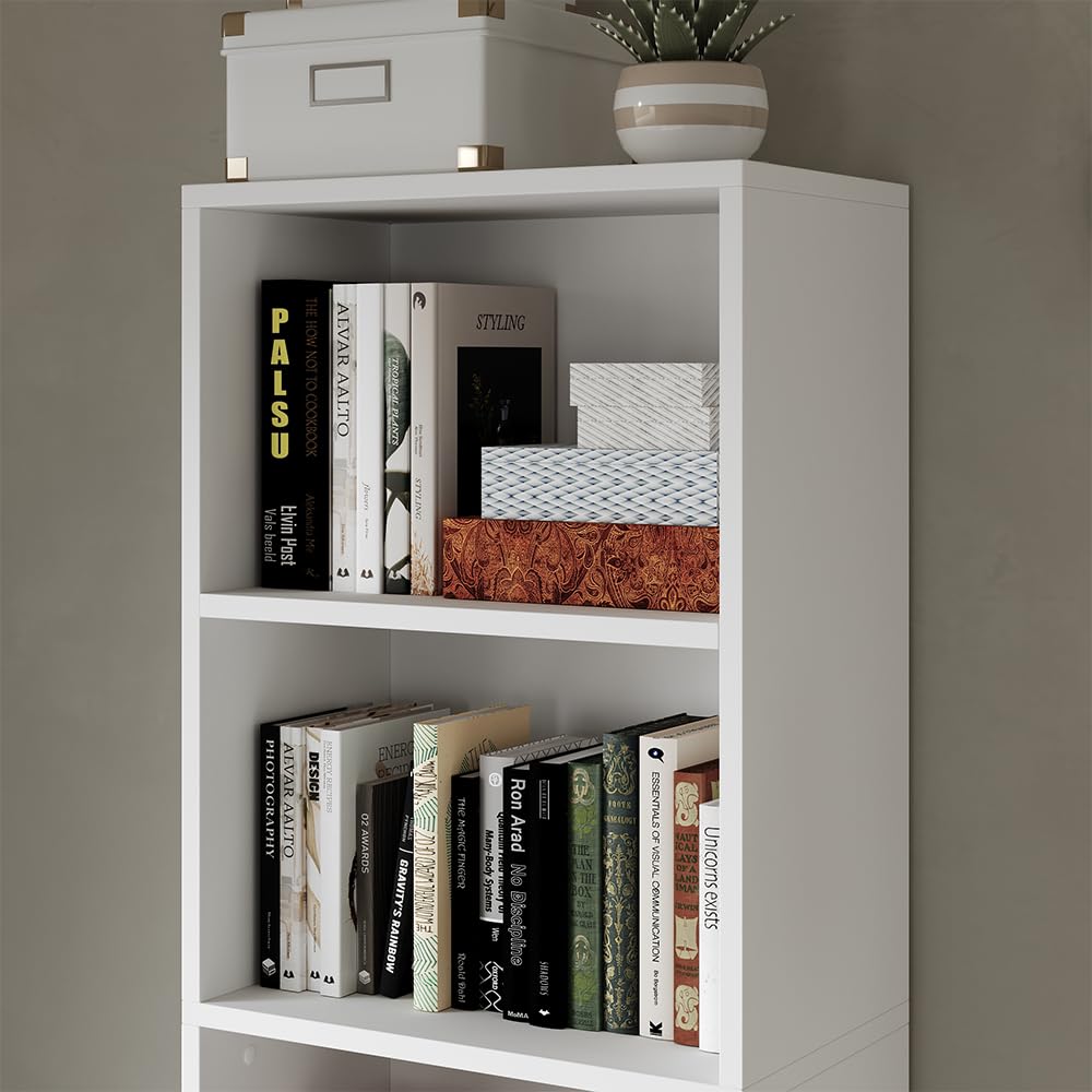Vicco Scaffale Bob, Bianco, 40 x 132 cm | con 5 scomparti, per la conservazione e la presentazione di libri e raccoglitori