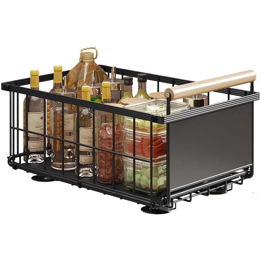Panier de rangement pliable sous évier avec tiroir