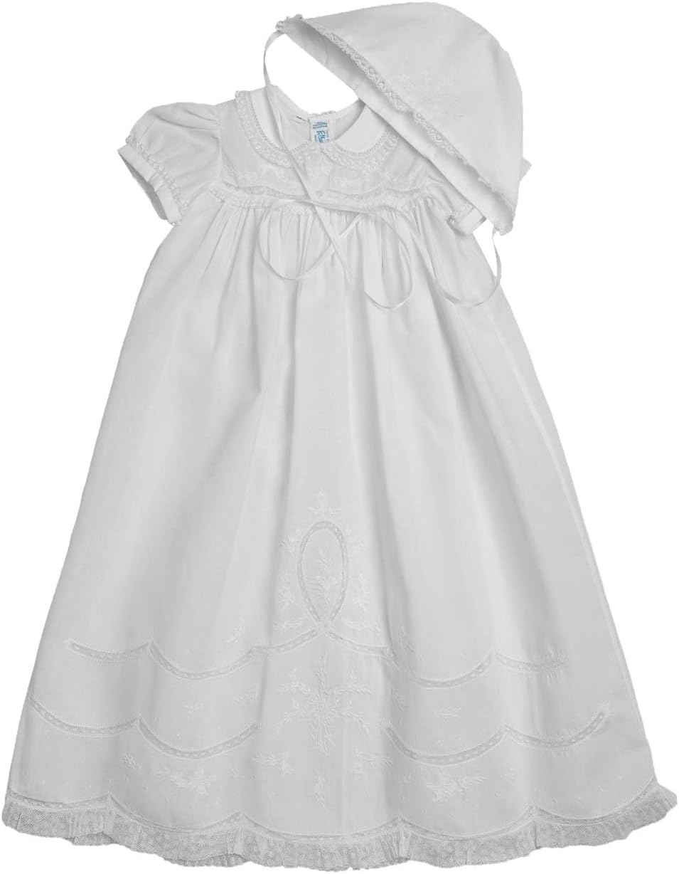 Feltman Brothers Girls Scalloped Lace Special Occasion Gown Set, NB-3M