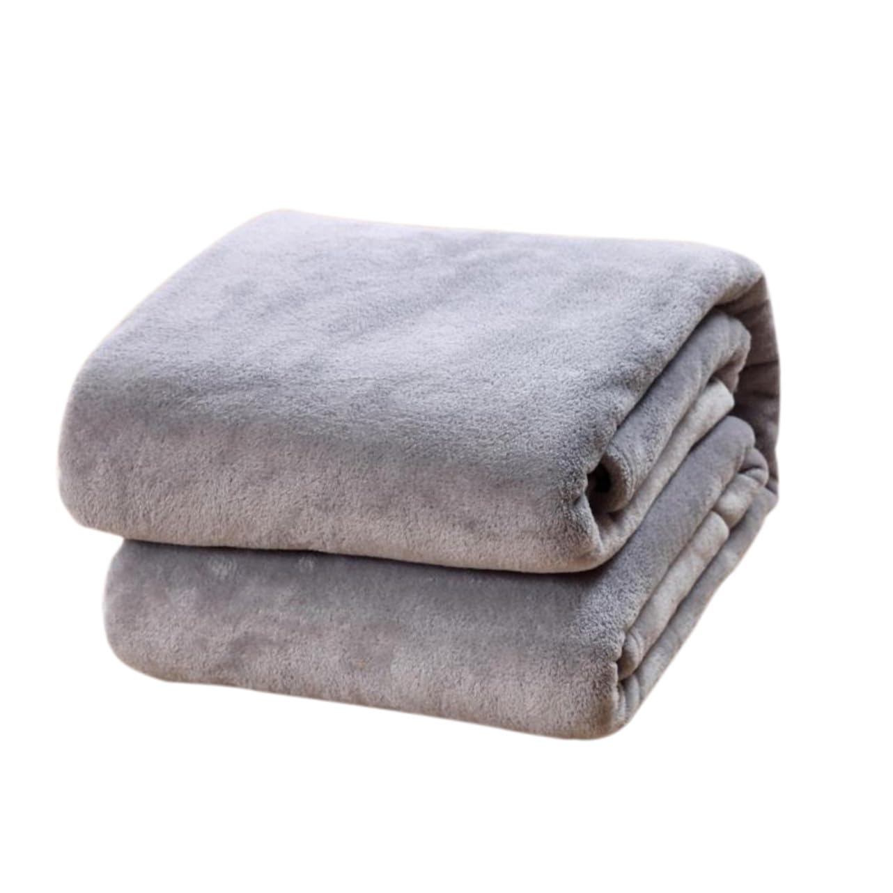 Couverture hiver douce en flanelle grise pour canapé et lit