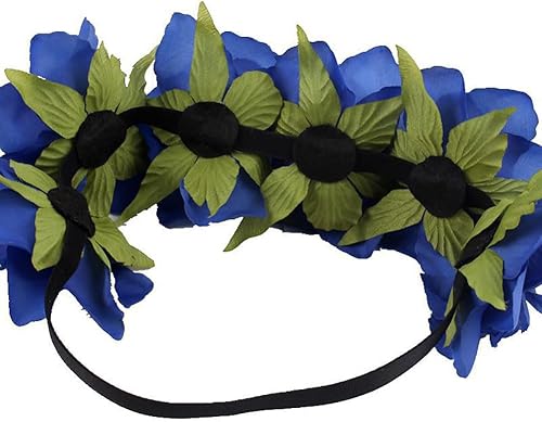 Miniatura 4 de ccHuDE Diadema elástica con diseño de rosas y flores, diadema floral mexicana, corona de flores, corona de pelo floral, diadema de guirnalda de