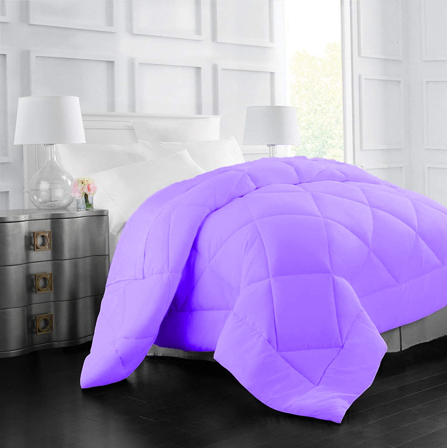 Classic All Season 5 Star Hotel Microfiber -Duvet/AC Comforter/Quilt - Purple - Double Bed Size 90 Inch x 100 Inch-image-44