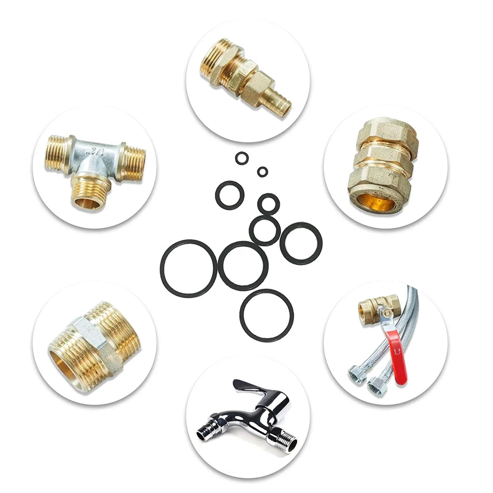 Kits surtidos de juntas tóricas de goma de 740 piezas, 24 tamaños, arandelas de sellado hechas de caucho de nitrilo NBR for reparación de automóviles, plomería