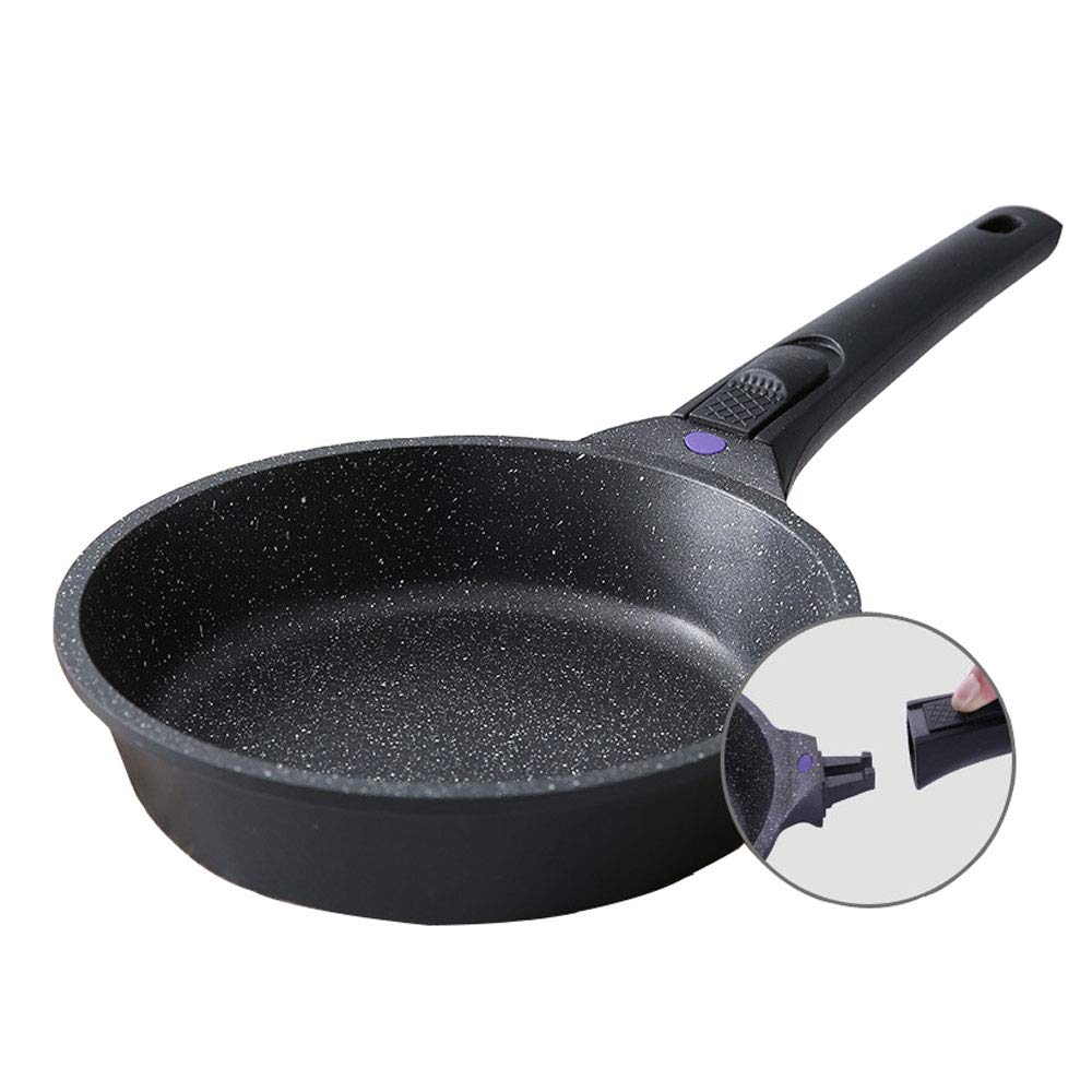 WPCBAA 20CM Maifan Stone Smoke-free Frying Pan Removable Handle Pan Can Enter The Microwave Induction Cooker Gas Stove Universal
