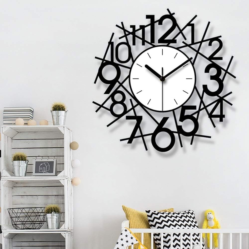 Wall Clock Creative Acrylic Wall Clock Living Room Dining Room Bedroom 3D Decorations Nordic Modern Home Office Mute 40 * 40 * 9cm
