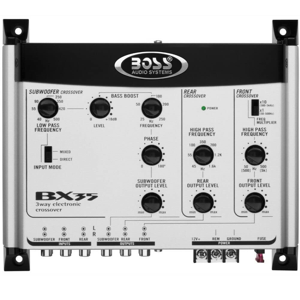 1 Crossover Compatible con Boss Audio Systems BX35 Ecualizador electrónico 3 vías 3 Salidas Front/Rear/subwoofer multiplicador de frecuencia, 1 Pieza